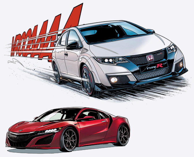 Honda Civic Type R White Edition et NSX