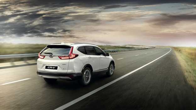 Vue de trois quarts arrière du CR-V Hybride