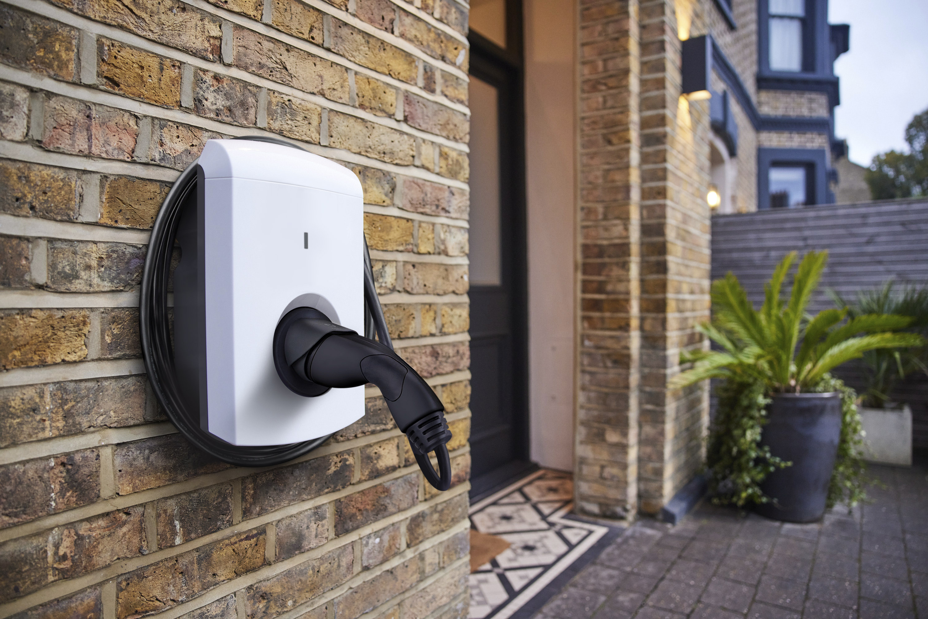 an electric charging station at home