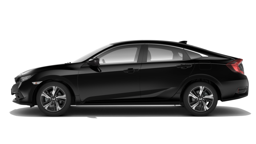 Vue latérale de la Honda Civic 4 portes.
