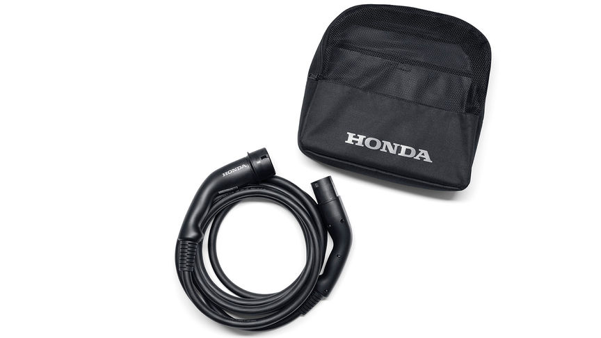 Gros plan sur le câble de charge mode 3 du Honda Power Charger.