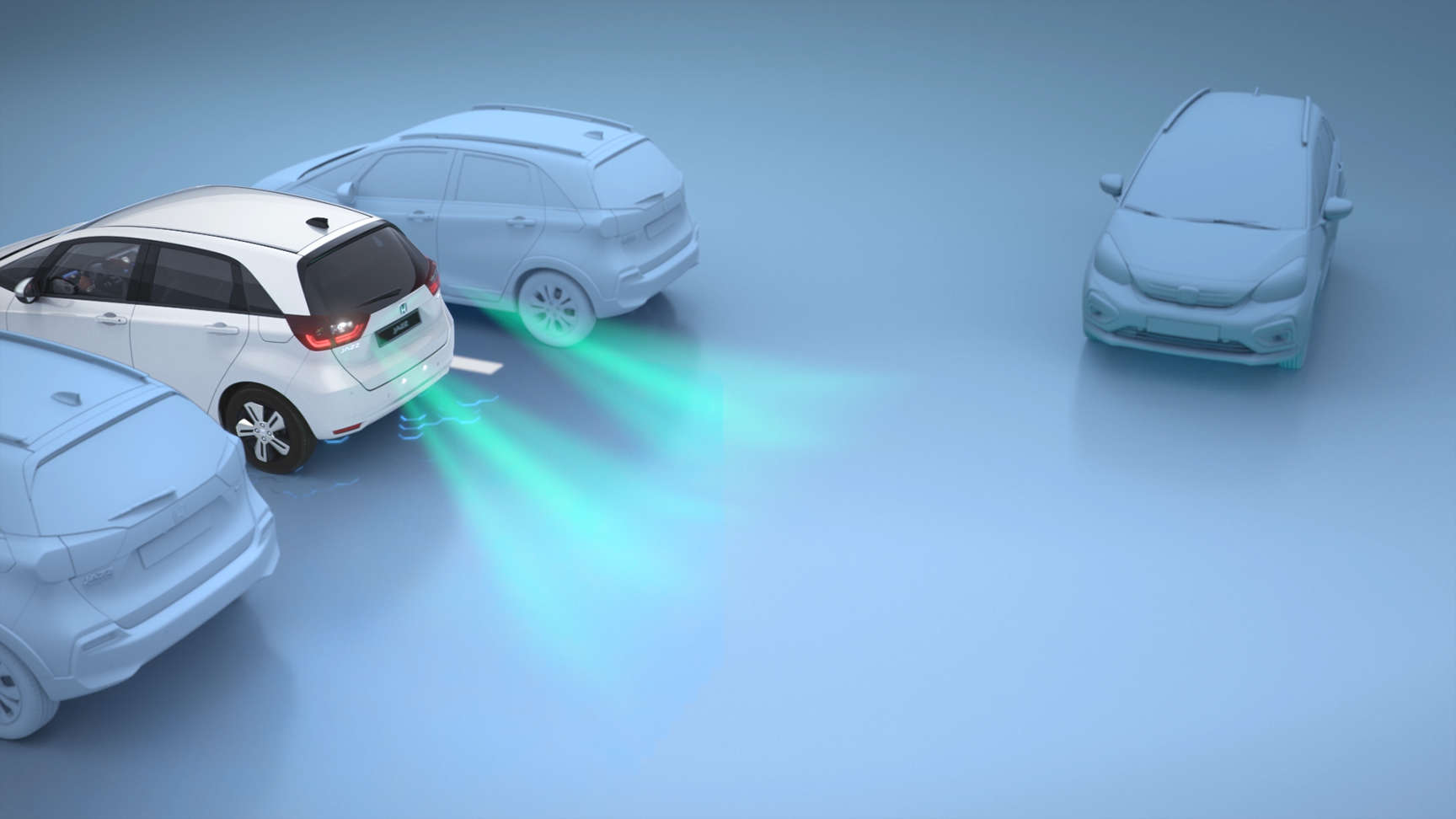 Affichage de signes d’avertissement lorsqu’une voiture Honda fait marche arrière