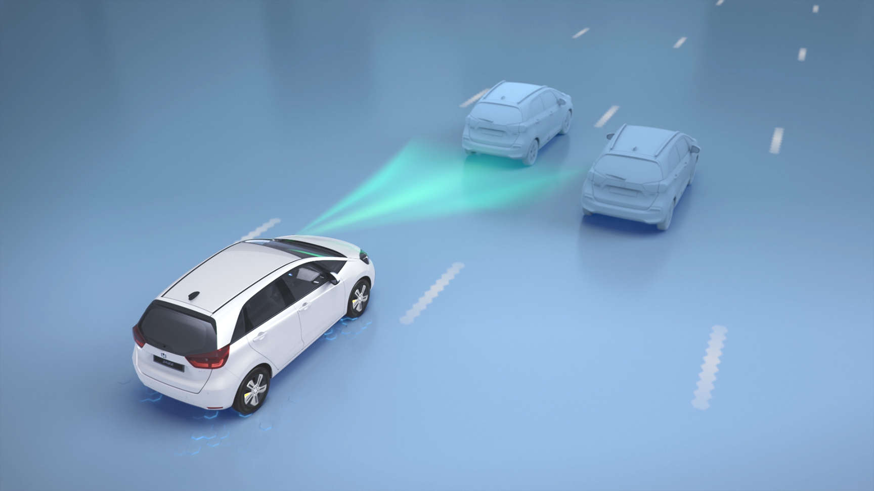 Une voiture Honda roulant et détectant la limite de vitesse inscrite sur un panneau de signalisation