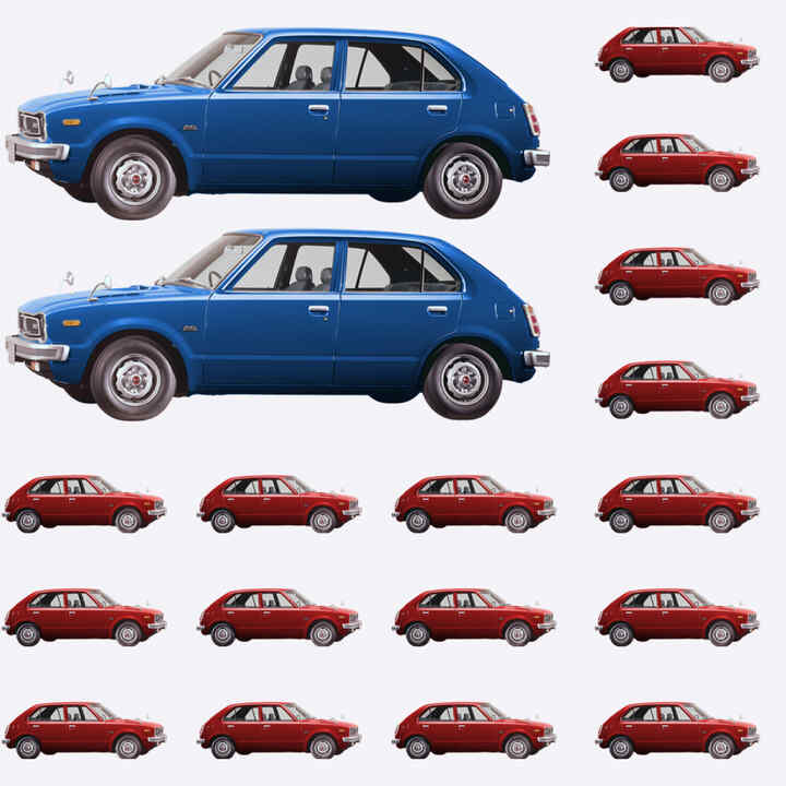 Un drapeau américain conçu à partir de Honda Civic.