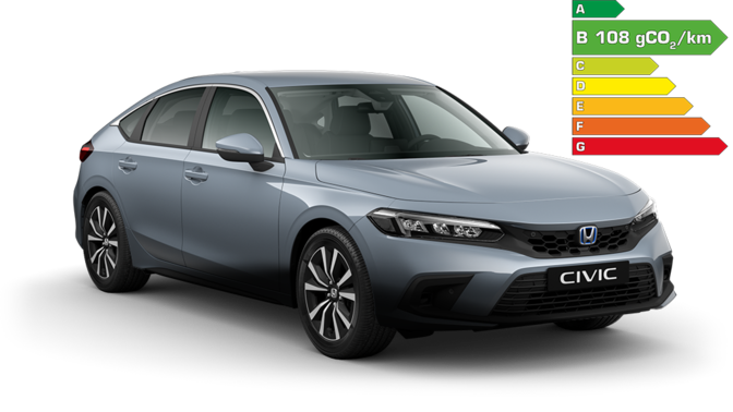 Side facing Honda Civic Elegance.